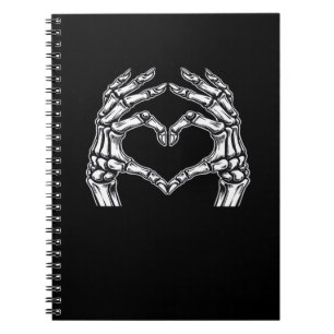 Skeleton Heart Hands Zeichnen Halloween Kostüm Bas Notizblock