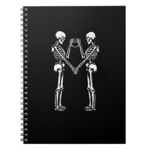 Skeleton Heart Hands Zeichnen Halloween Kostümklas Notizblock