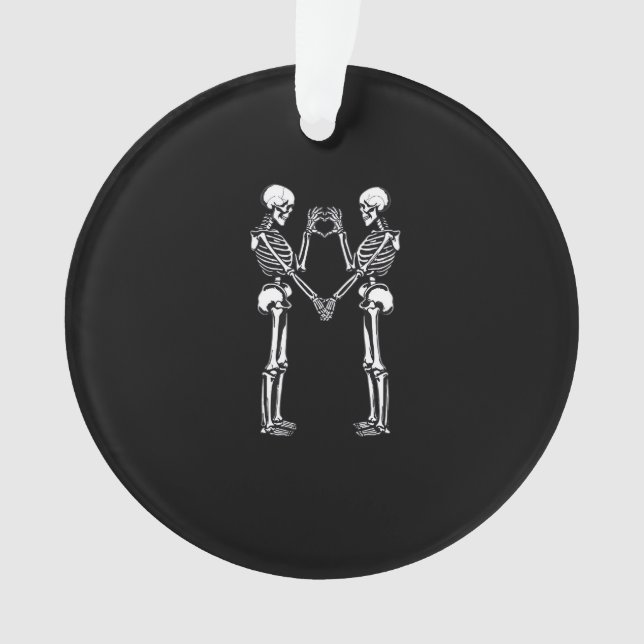 Skeleton Heart Hands Zeichnen Halloween Kostümklas Ornament (Vorderseite)