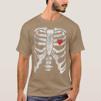 Skeleton Heart Rib Cage X Ray Adult Funny Hallowee T-Shirt