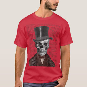 Skeleton Herr und Zylinder T-Shirt