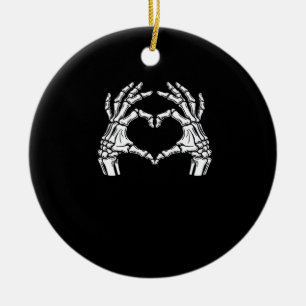 Skeleton Herz Hände unterzeichnen Halloween-Kostüm Keramik Ornament
