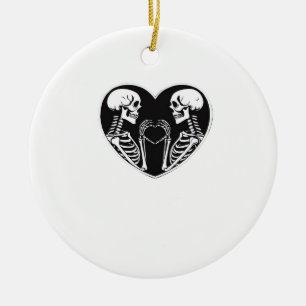 Skeleton Herz Hände unterzeichnen Halloween Kostüm Keramik Ornament
