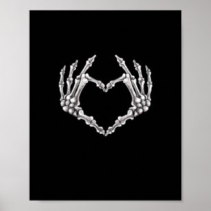 Skeleton Herz und Hände gotische Halloween-Kostüme Poster