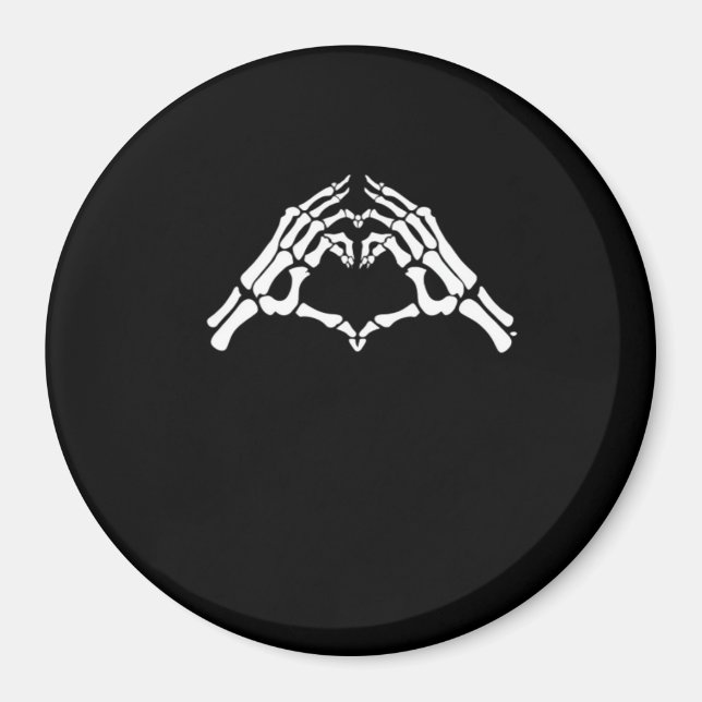 Skeleton Herz und Hände unterzeichnen Magnet (Vorne)