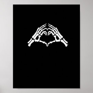 Skeleton Herz und Hände unterzeichnen Poster