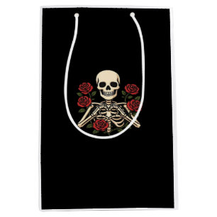 Skeleton Herzhandschuhe mit Rote Rosen - Romantisc Mittlere Geschenktüte