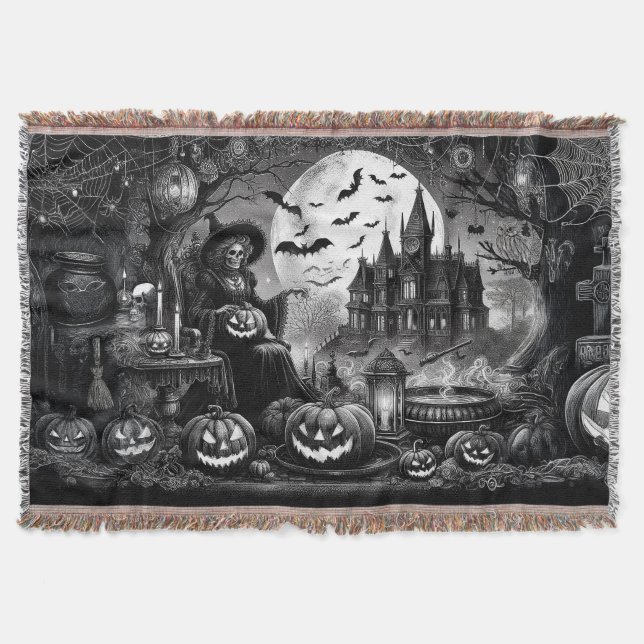 Skeleton Hexch Pumpkin Decke (Vorderseite)