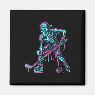 Skeleton Hockey Drip Jungen Ice Cream Drip Jugendl Magnet