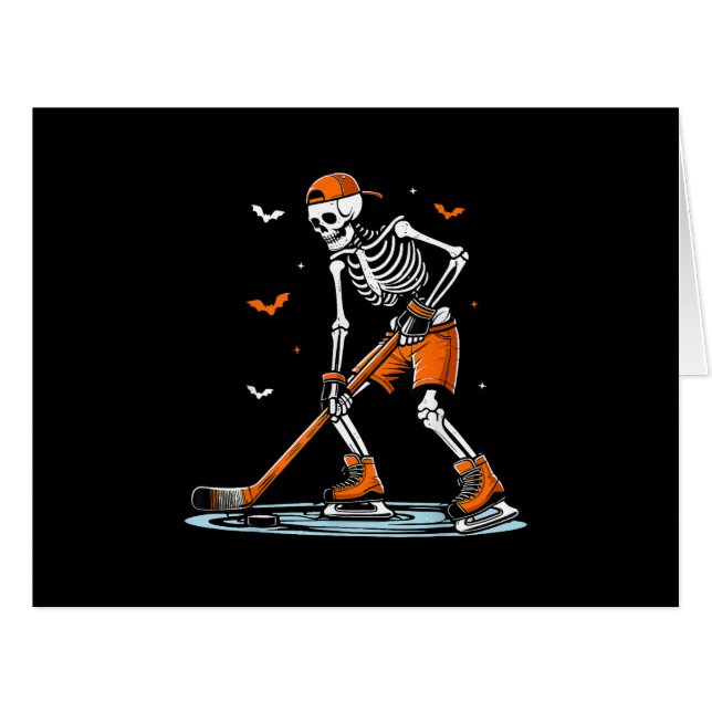 Skeleton Hockey sur glace Halloween garçons Drôle  (Devant horizontal)