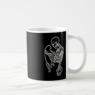 Skeleton Holding Cat Funny Halloween Kostüme Männe Kaffeetasse
