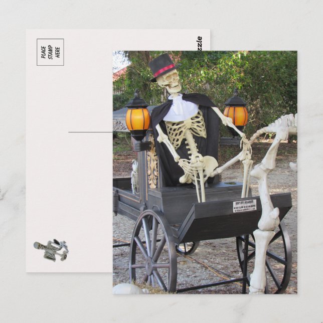 Skeleton Horse Carraige Postkarte (Vorne/Hinten)