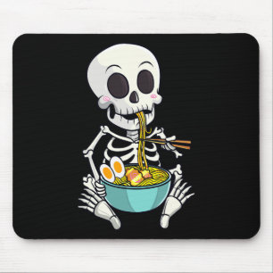 Skeleton Japanese Ramen Noodles Anime Halloween Co Mousepad