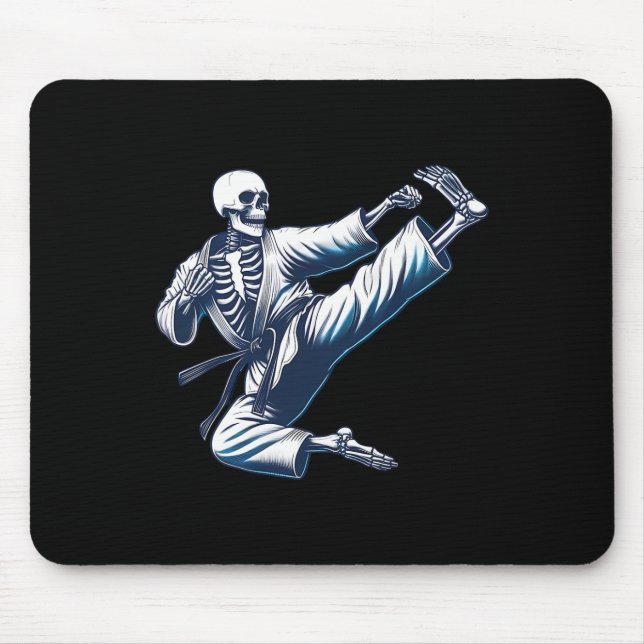 Skeleton Karate Kick Martial Arts Kickboxing Mixed Mousepad (Vorne)