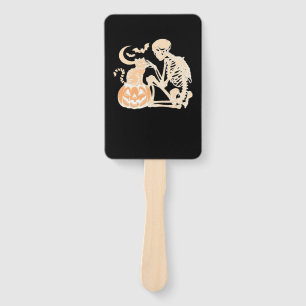 Skeleton-Katzen-Schädel-Kitty-Süßes-Halloween-Desi Fächer
