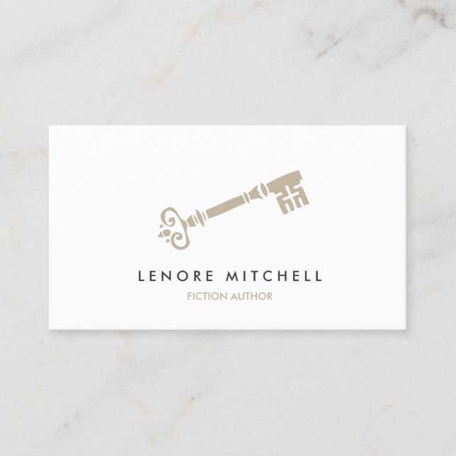 SKELETON KEY BUSINESS CARD FÜR AUTOREN & SCHREIBER VISITENKARTE (Vorderseite)