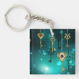 Skeleton Keys on Green Background