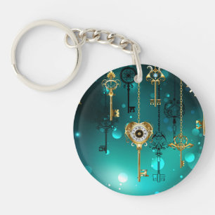 Skeleton Keys on Green Background