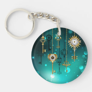 Skeleton Keys on Green Background