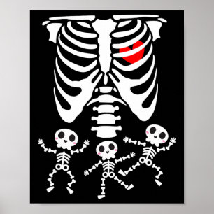 Skeleton KinderHalloween-Schwangerschaftspaare Kos Poster