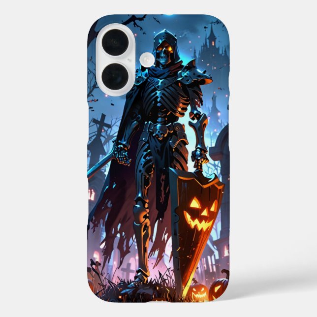 Skeleton Knight iPhone 16 Hülle (Rückseite)