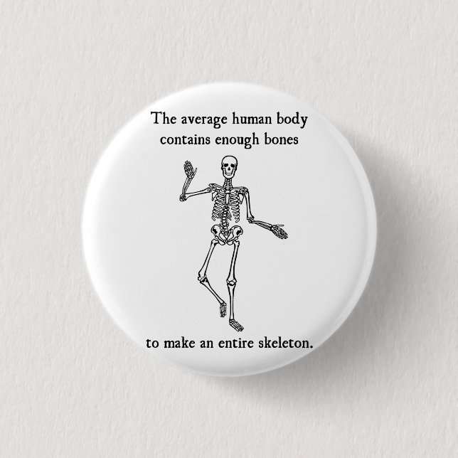 Skeleton Knochen im durchschnittlichen Button (Vorderseite)