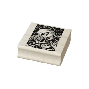SKELETON & KÜRBISLATERNE, HALLOWEEN RUBBER-BRIEFMA GUMMISTEMPEL