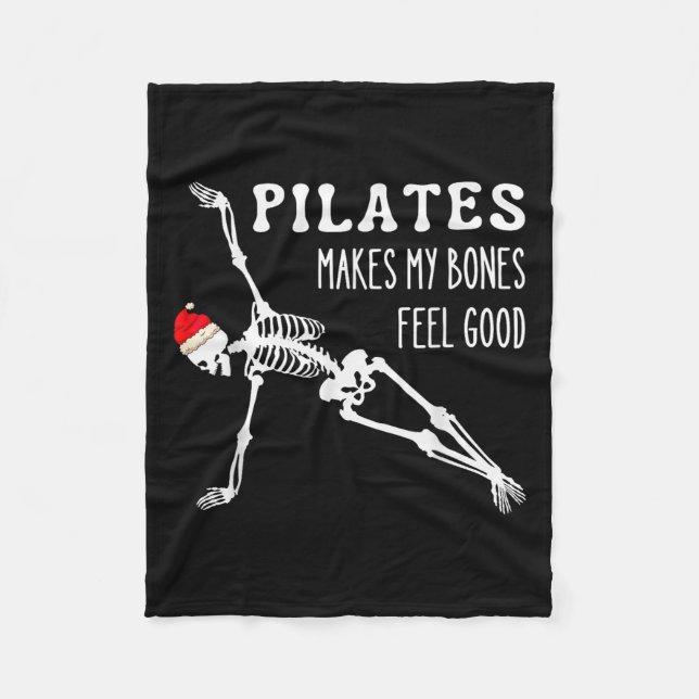 Skeleton Lates Makes My Bones Feel Good Meditation Fleecedecke (Vorderseite)