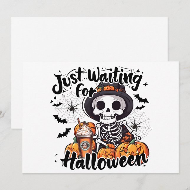 Skeleton Latte Countdown Feiertagskarte (Vorne/Hinten)