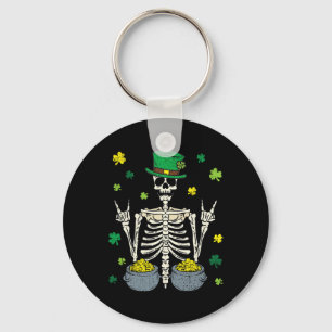Skeleton Leprechaun St Patricks Day Kleeblatt Clov Schlüsselanhänger