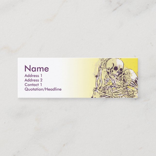 SKELETON LIEBE-Grün Mini Visitenkarte (Vorderseite)