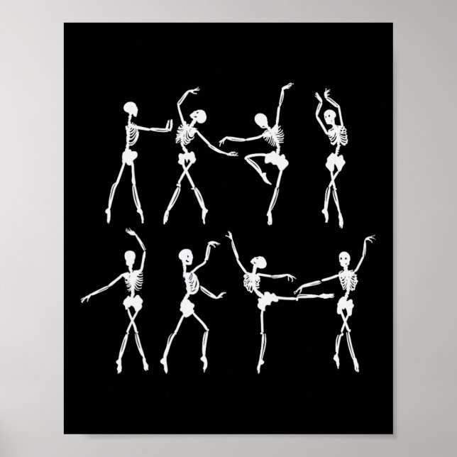 Skeleton Llerinas Llet Dance Niedlich Halloween Co Poster (Vorne)