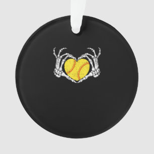 Skeleton Mains Coeur Halloween Costume Softball Wo