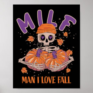 Skeleton Man I Liebe Fall Funny Skeleton Pumpkin H Poster