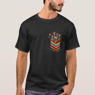 Skeleton Mariachi Band Serape Pocket Cinco De Mayo T-Shirt