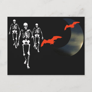 Skeleton März Postkarte