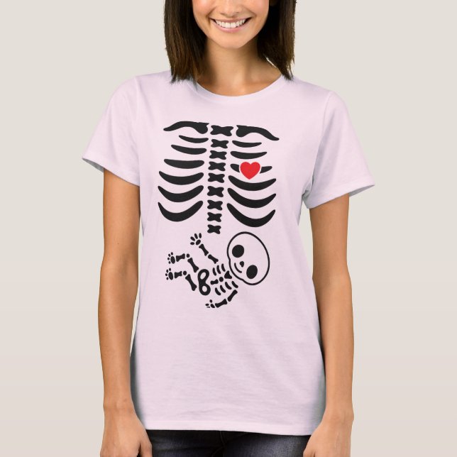 Skeleton Maternité Halloween TShirt Funny Pregnant (Devant)