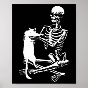 Skeleton mit einem katzenartigen Shirt, ein katzen Poster