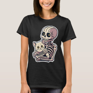 Skeleton mit einem katzenartigen Shirt, ein katzen T-Shirt