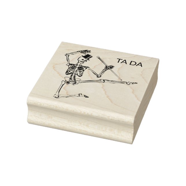 SKELETON MIT HAT HAT Briefmarke DER Holzkunst Gummistempel (Stempel)