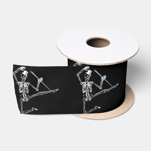 SKELETON MIT HÖCHSTEM RIBBONNER KUNSTBAR TANZEN SATINBAND (Spule)