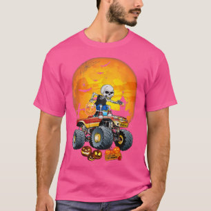 Skeleton Monster Truck Mond Süßigkeiten Kleinkind  T-Shirt