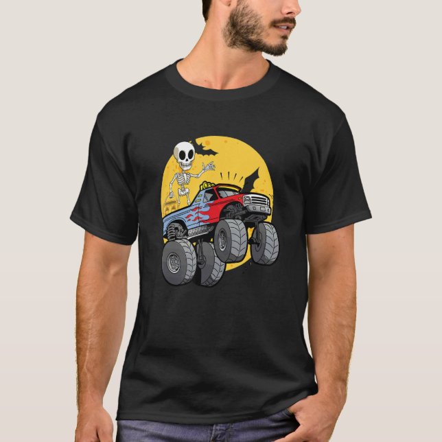Skeleton Monster Truck Moon Candy Kleinkind Boys H T-Shirt (Vorderseite)