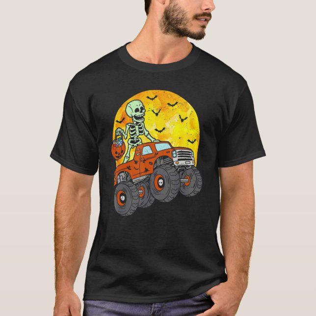 Skeleton Monster Truck Moon Candy Kleinkind Boys H T-Shirt (Vorderseite)