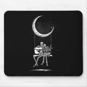Skeleton Moon Band T-Shirts - Rock and Roll Konzer Mousepad