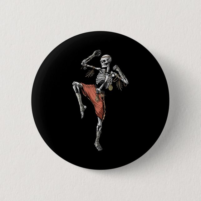 Skeleton Muay Thai Boxing Karate Kickboxing Martia Button (Vorderseite)