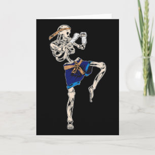 Skeleton Muay Thai Halloween Kickboxen Mma Kämpfer Karte