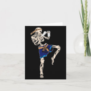 Skeleton Muay Thai Halloween Kickboxen Mma Karte