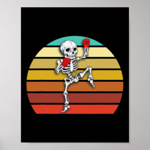 Skeleton Muay Thai Halloween Kickboxen Mma Poster