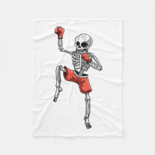Skeleton Muay Thai Halloween Kickboxing Mixed Mart Fleecedecke